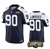 Men & Women & Youth Dallas Cowboys #90 DeMarcus Lawrence Navy White 2023 F.U.S.E. NFC East Champions Patch Stitched Jersey